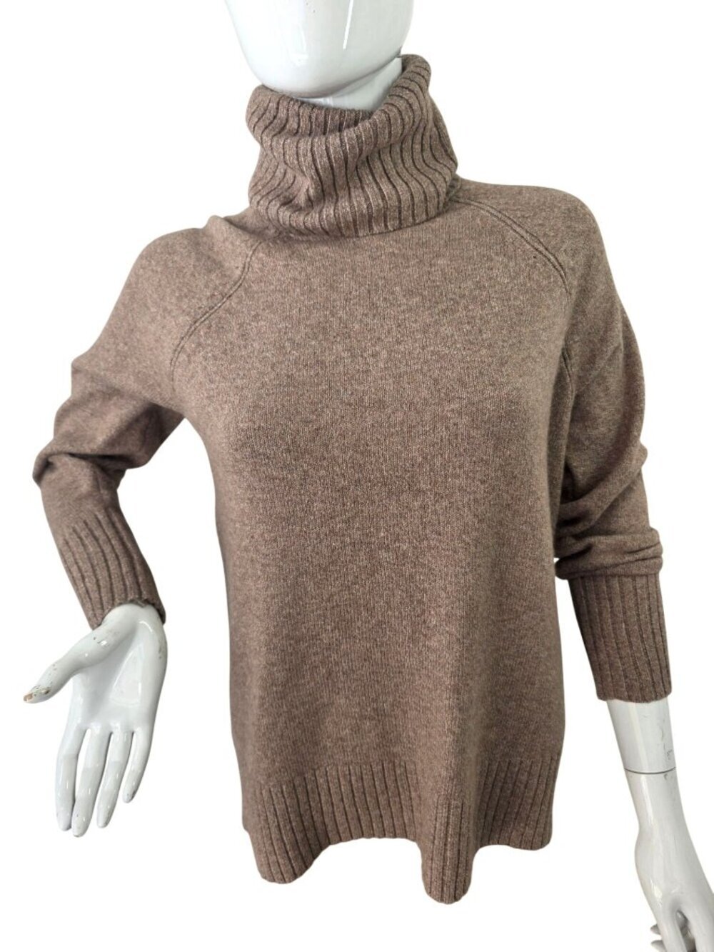 Old Navy Softspun Oversized Turtleneck Sweater Women Sz  XS Heather Brown NWOT